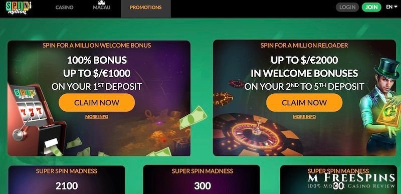 Spin million casino - What to expect from this guide